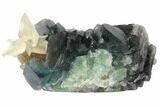 Calcite Crystal Cluster on Green Fluorite - China #132764-1